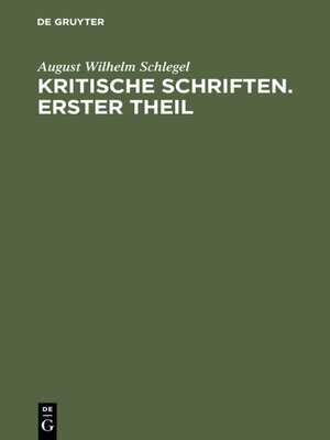 cover image of August Wilhelm von Schlegel